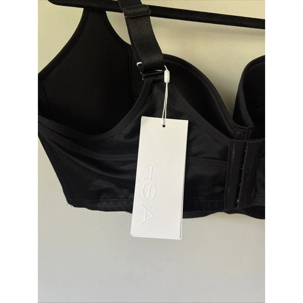 NWT HSIA Size 42G Women's Black Underwire T-Shirt Bra with Shimmer
